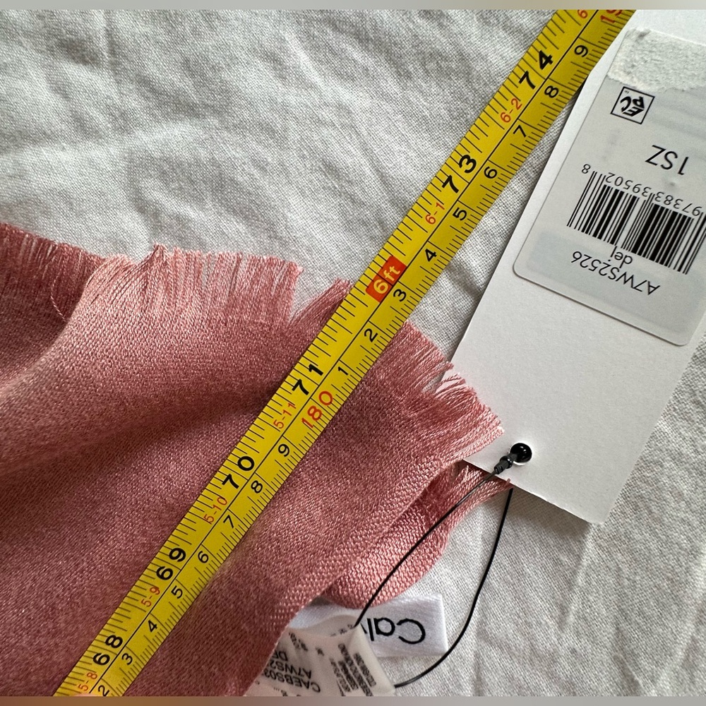 Calvin Klein Pink Silk Scarf Wrap - Picture 10 of 11